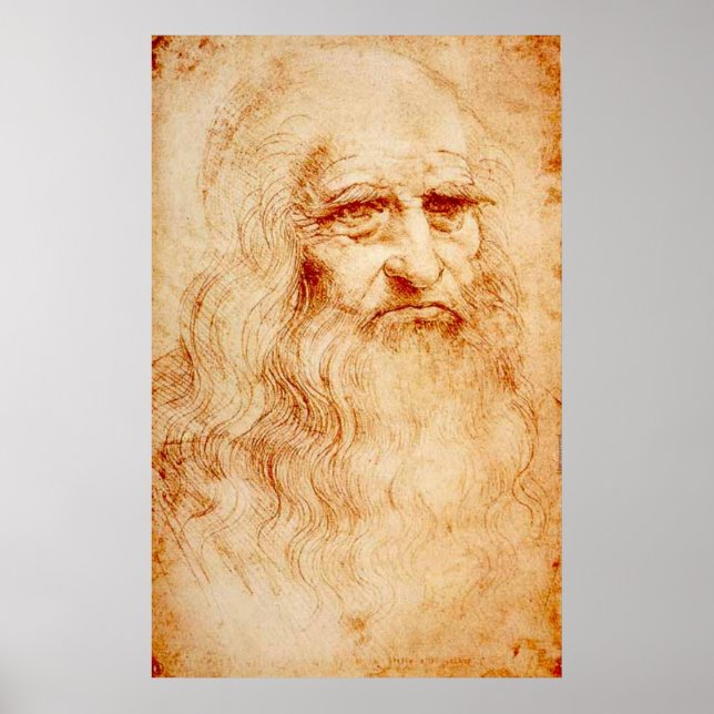 BERÖMD ART - LEONARDO DA VINCI - SJÄLVPORTRÄTT POSTER (Framsidan)