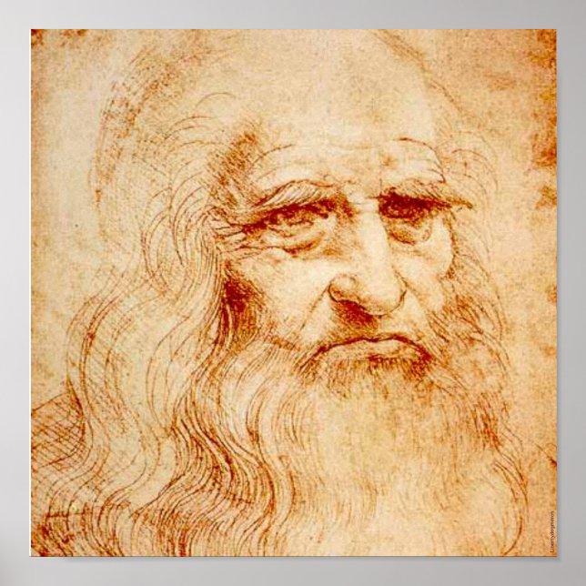 BERÖMD ART - LEONARDO DA VINCI - SJÄLVPORTRÄTT POSTER (Framsidan)
