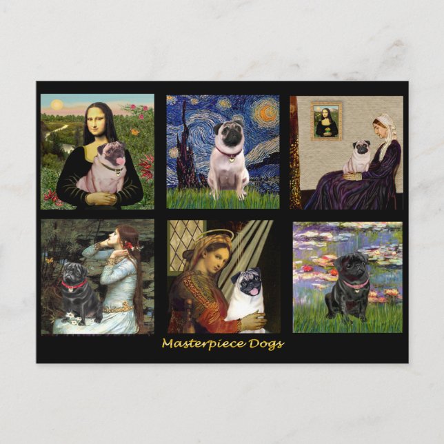 Berömd Art Pug-komposit nr 1 Vykort (Framsida)