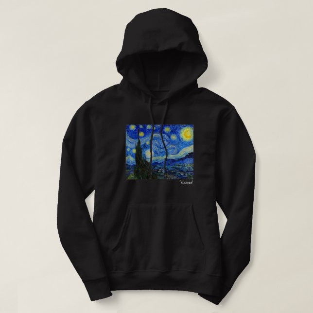 Berömd Art Starry Night Artist Van Gogh Painting Hoodie (Design framsida)