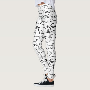 Berömd Artists Namnteckning Mönster Duvet Cover Leggings