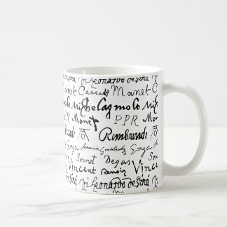 Berömd Artists Namnteckning Mönster Kaffemugg