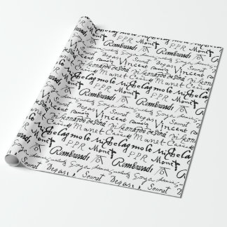Berömd Artists Namnteckning Mönster Presentpapper