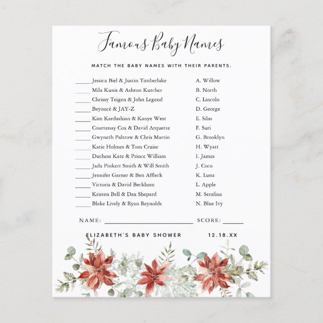 Berömd Barn namn | Barnstödsspel (Framsida)