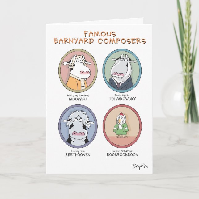 BERÖMD BARNYARD COMPOSERS KORT (Framsida)