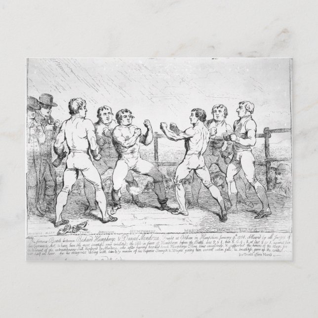 Berömd Battle mellan R. Humphreys och D. Vykort (Framsida)