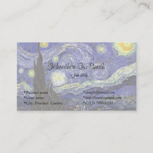Berömd bra art Starry Night Visitkort