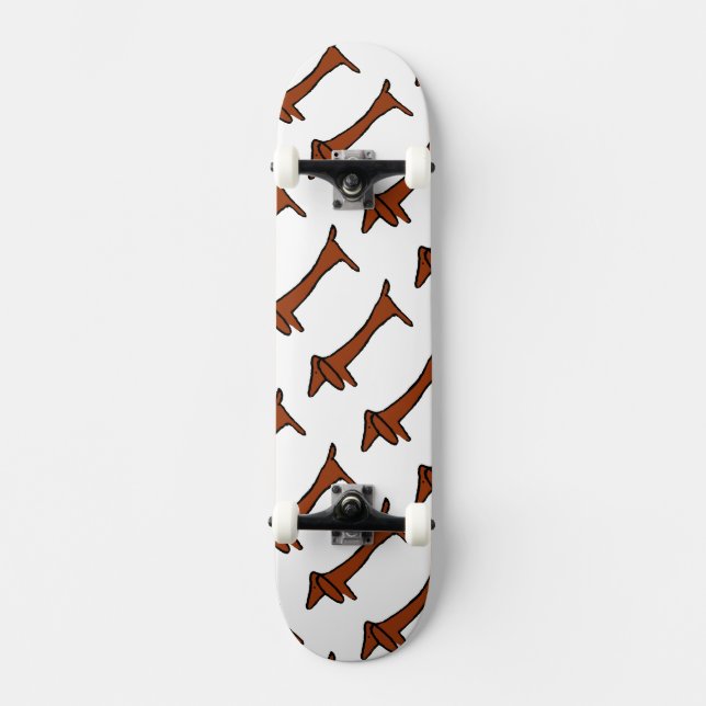 Berömd Brown Abstrakt Dachshund Skateboard Bräda 20 Cm (Framsida)