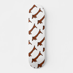 Berömd Brown Abstrakt Dachshund Skateboard Bräda 20 Cm