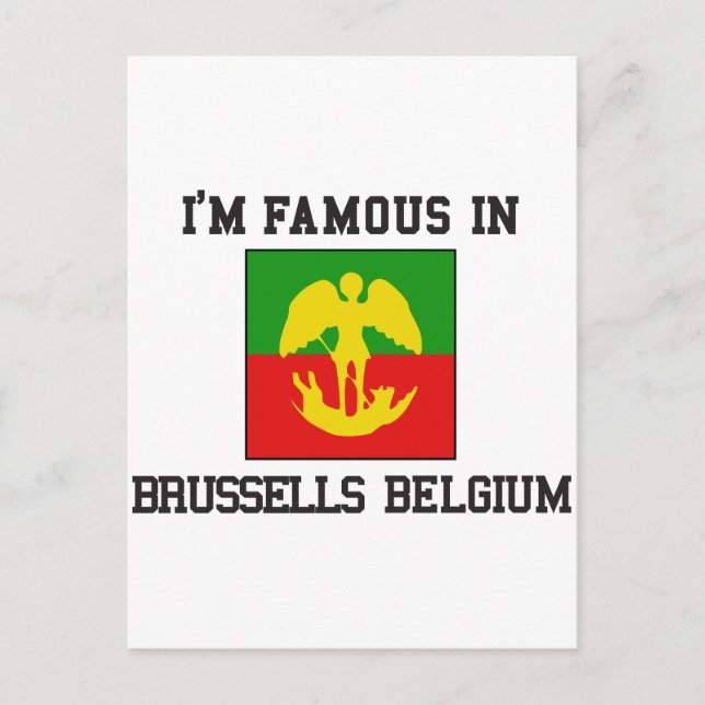 berömd Bryssel Belgien Vykort (Framsida)