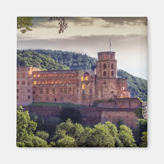 Berömd castle ruins, Heidelberg, Tyskland Magnet (Framsidan)