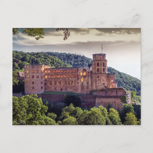 Berömd castle ruins, Heidelberg, Tyskland Vykort (Framsida)