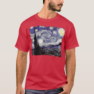 Berömd Classic Art Starry Natt Remix Van Gogh T Shirt