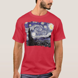 Berömd Classic Art Starry Natt Remix Van Gogh T Shirt