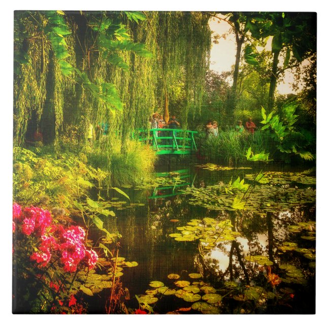 Berömd Claude Monet Giverny Pond Lilies Kakelplatta (Framsidan)