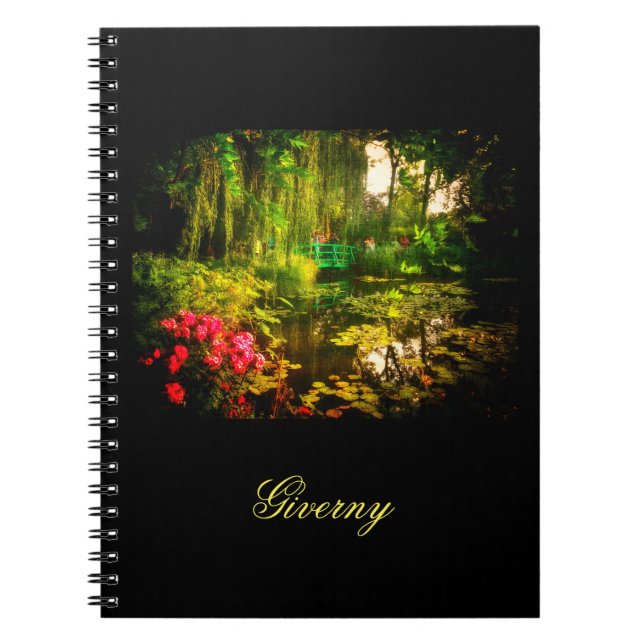 Berömd Claude Monet Giverny Pond Lilies Notebook Anteckningsbok (Framsidan)
