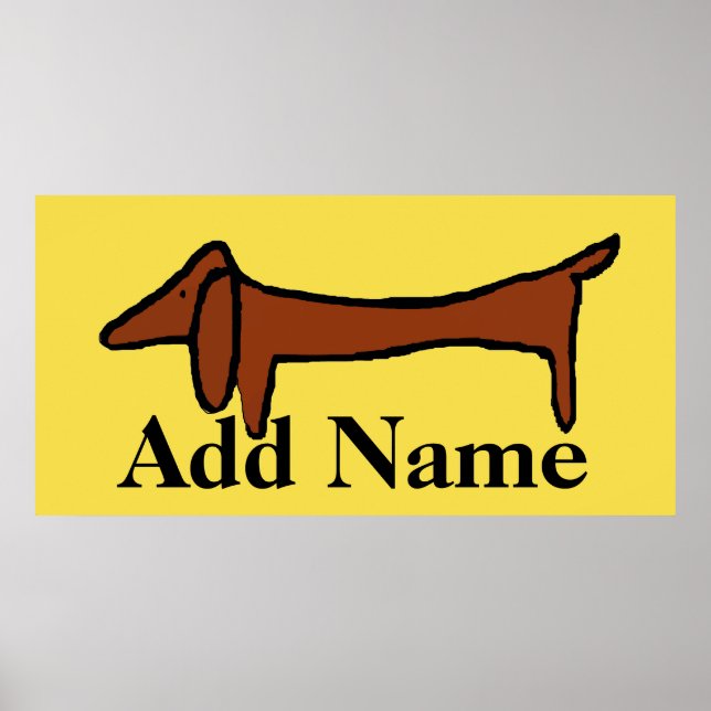 Berömd Dachshund, lägg till namn Poster (Framsidan)