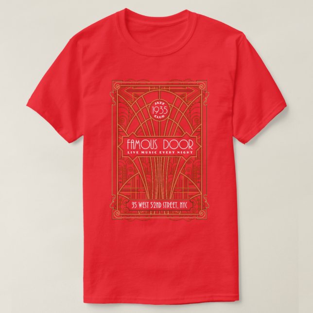 Berömd Door Jazz Klubb T Shirt (Design framsida)