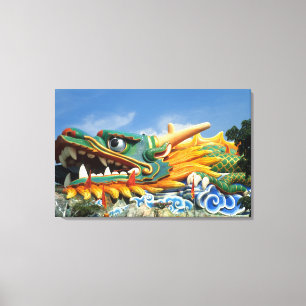 Berömd drak vid Haw Par Villa i Singapore Asien Canvastryck