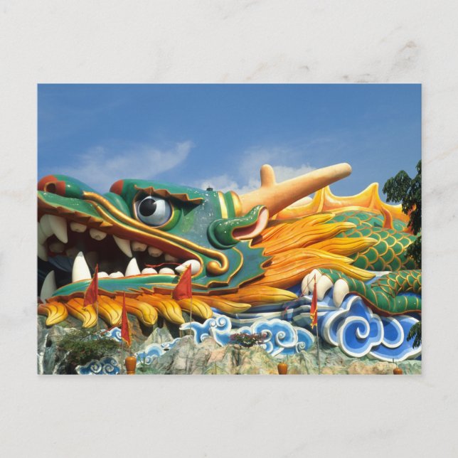 Berömd drak vid Haw Par Villa i Singapore Asien Vykort (Framsida)