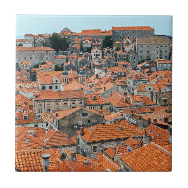 Berömd Dubrovnik Old Town tak - Dalmatia, Kroatien Kakelplatta (Framsidan)