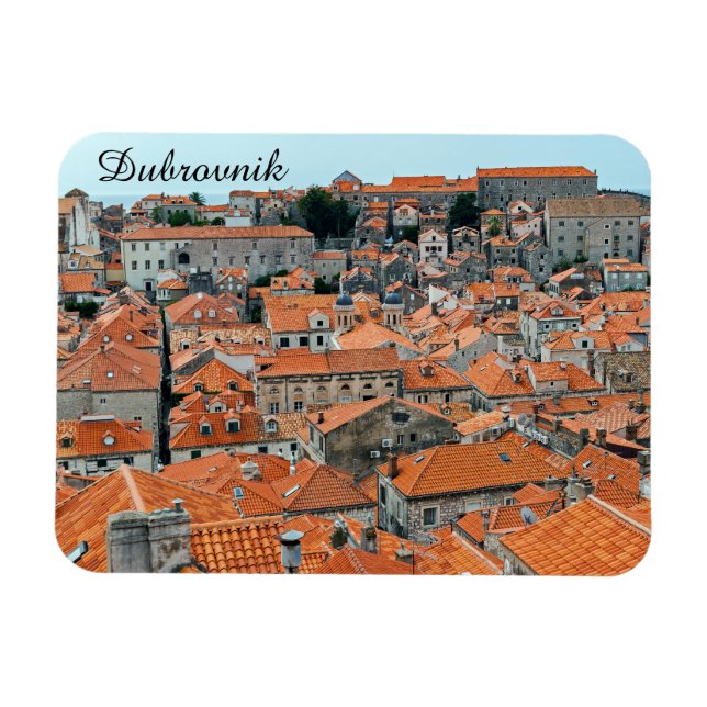 Berömd Dubrovnik Old Town tak - Dalmatia, Kroatien Magnet (Horisontell)