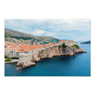 Berömd Dubrovnik Old Town tak & Wall - Kroatien Fototryck