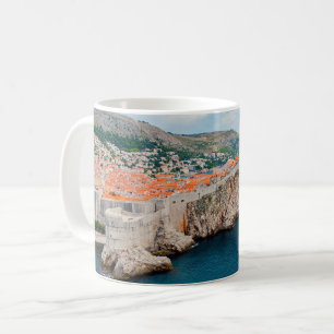 Berömd Dubrovnik Old Town tak & Wall - Kroatien Kaffemugg