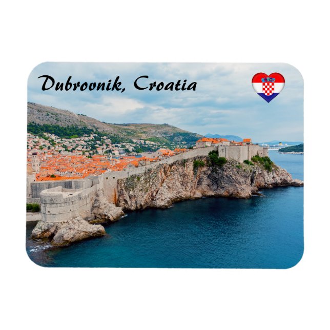 Berömd Dubrovnik Old Town tak & Wall - Kroatien Magnet (Horisontell)