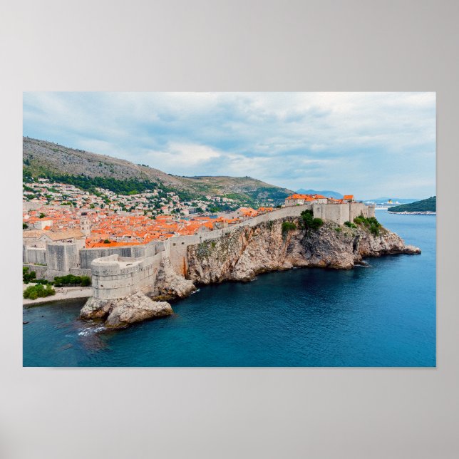 Berömd Dubrovnik Old Town tak & Wall - Kroatien Poster (Framsidan)