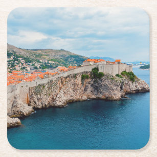 Berömd Dubrovnik Old Town tak & Wall - Kroatien Underlägg Papper Kvadrat