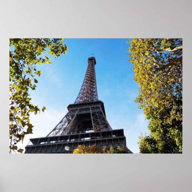 Berömd Eiffel Torn i Paris, Frankrike Poster (Framsidan)