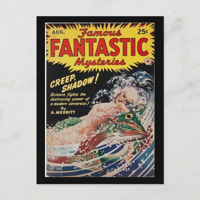 Berömd Fantastiska mysteries 42-07_Pulp Art Vykort (Framsida)