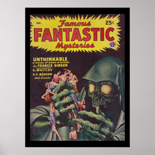 Berömd Fantastiska mysteries 46-12_Pulp Art Poster (Framsidan)