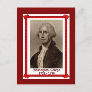 Berömd, George Washington 1732-1739 Vykort