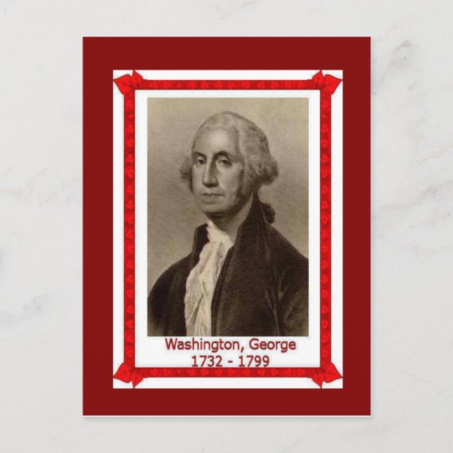 Berömd, George Washington 1732-1739 Vykort (Framsida)