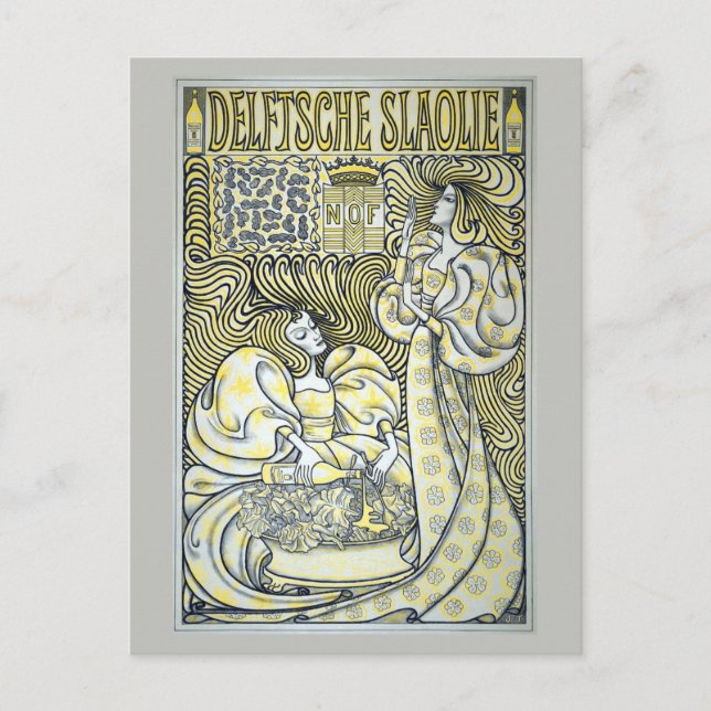 Berömd holländska Art nouveau ad Vykort (Framsida)