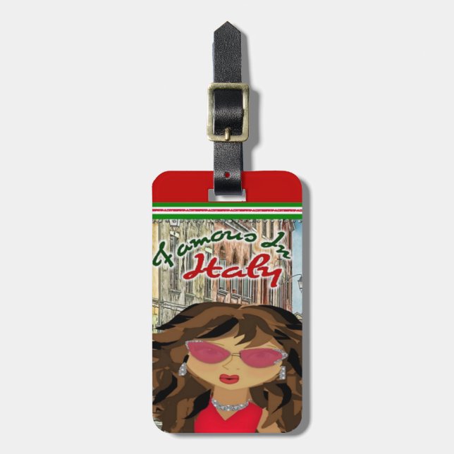 Berömd i italienbagagemärkre bagagebricka (Vertikal Framsida)