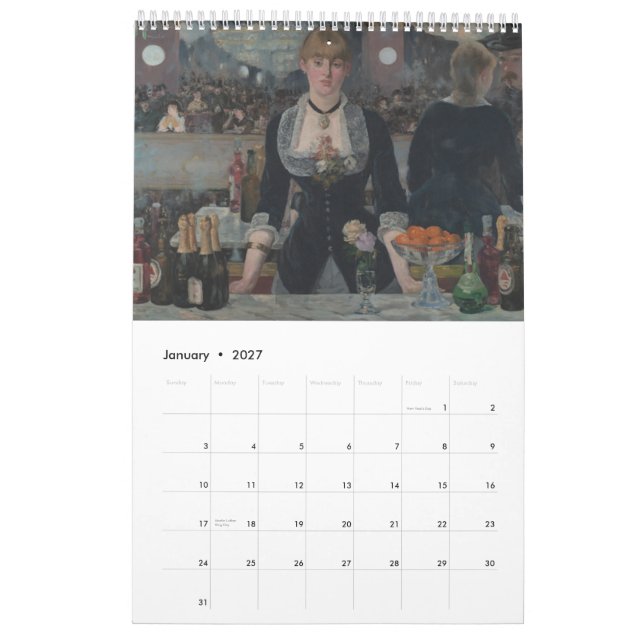 Berömd Impressionist Paintings Kalender (Jan 2027)