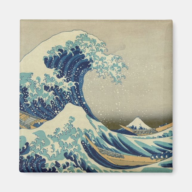 Berömd Japansk Art-Underbar Wave off Kanagawa Magnet (Framsidan)
