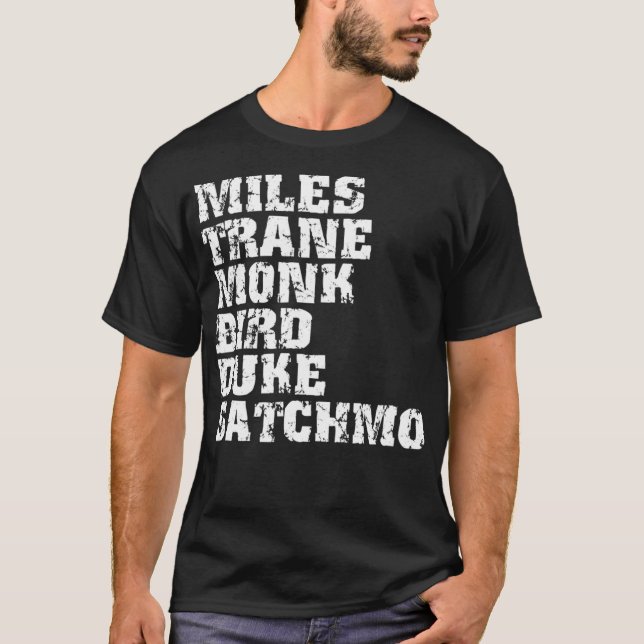 Berömd Jazz Miles Coltrane Munk Parker Ellington T Shirt (Framsida)