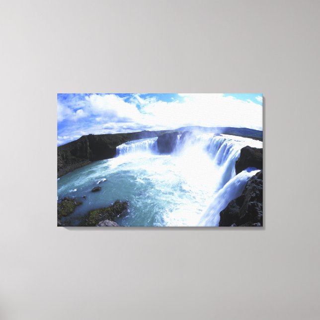 Berömd Jodafoss Falls i norra centrala Islandet Canvastryck (Framsida)