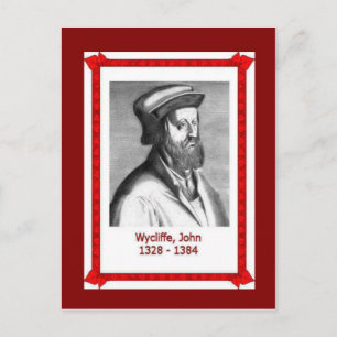 Berömd, John Wycliffe, 1328-1384 Vykort