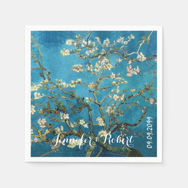 Berömd konst, Blossoming Almond Träd. Van Gogh Pappersservett (Framsidan)