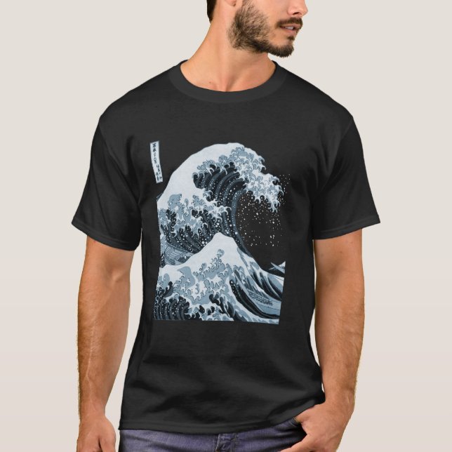 Berömd konst med stor havsvåg t shirt (Framsida)