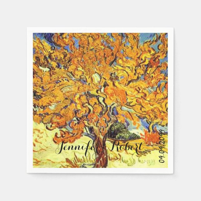 Berömd konst, Mulberry Träd. Vincent van Gogh. Pappersservett (Framsidan)