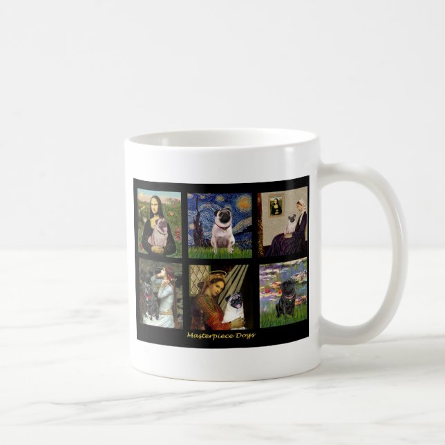 Berömd konst Pug Komposit #1 Kaffemugg (Höger)