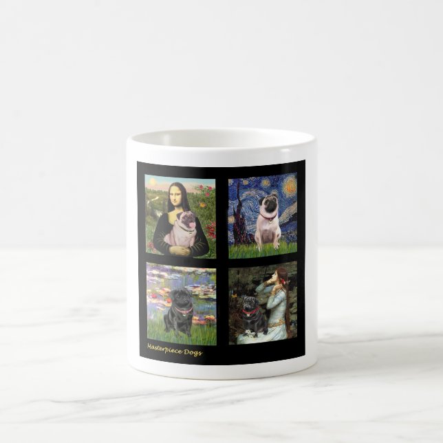 Berömd konst Pug Komposit #1 Kaffemugg (Center)