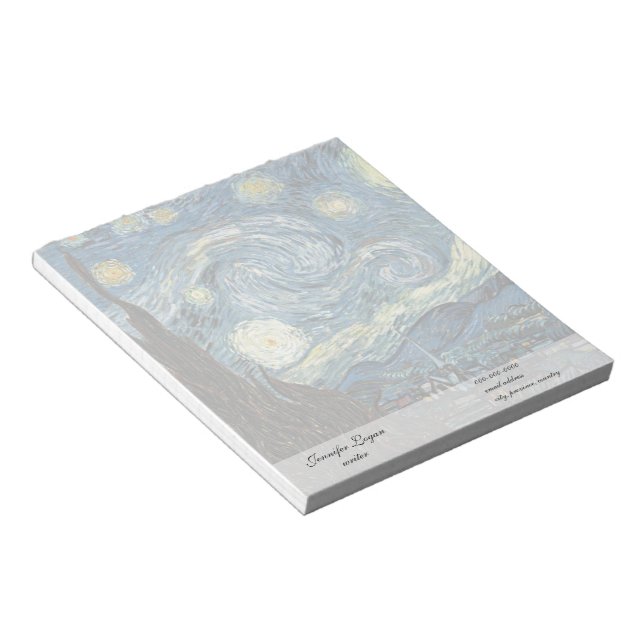 Berömd konst reprint, Starry Night, Van Gogh Anteckningsblock (Vinklad)