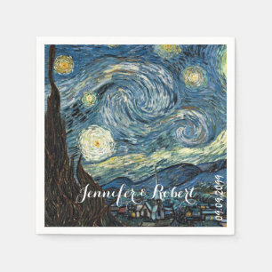 Berömd konst - Starry Night av Vincent van Gogh. Pappersservett